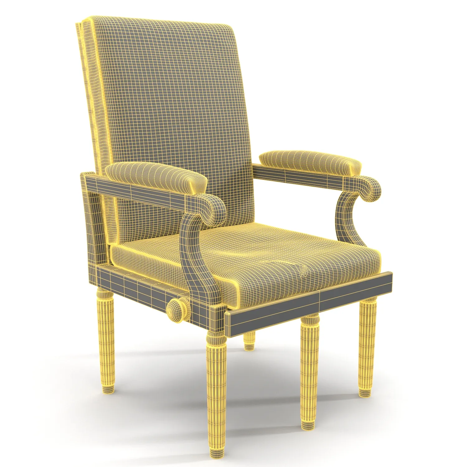 19th Century English Campaign Chair PBR 3D Model_07